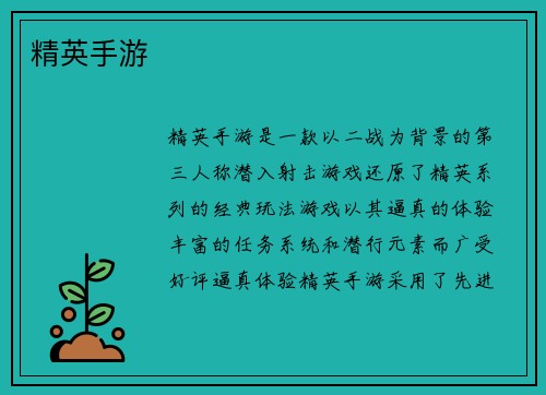 精英手游